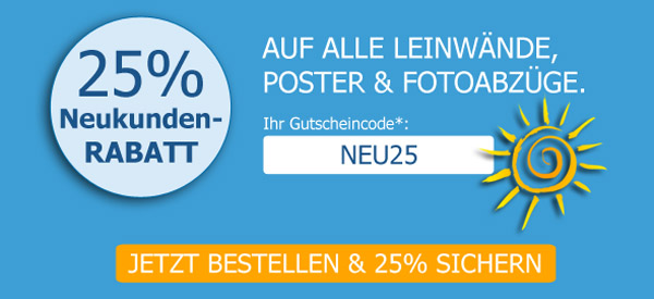 Jetzt bis zum 31.10.2016 mit dem Neukunden-Rabatt 25% sparen